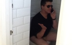Simon on toilet